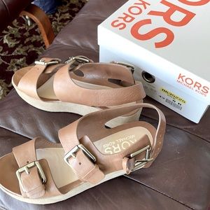 MICHAEL KORS leather platform sandals
